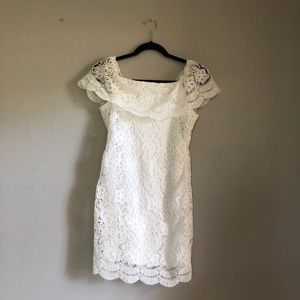 Small Off the Shoulder Forever 21 White Midi Dress